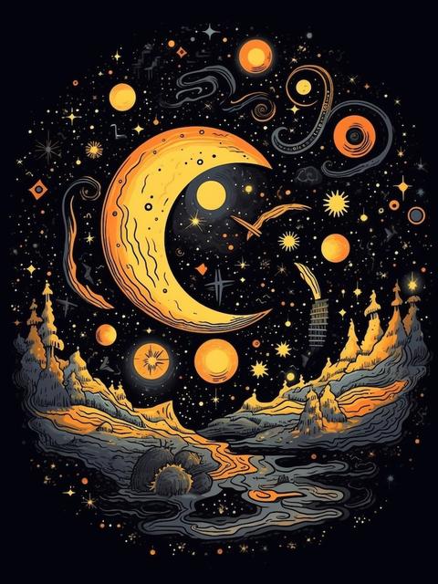 「MOON.」CLARITY ART The Moon And Clouds Celestial 5 Art Print by Celestial