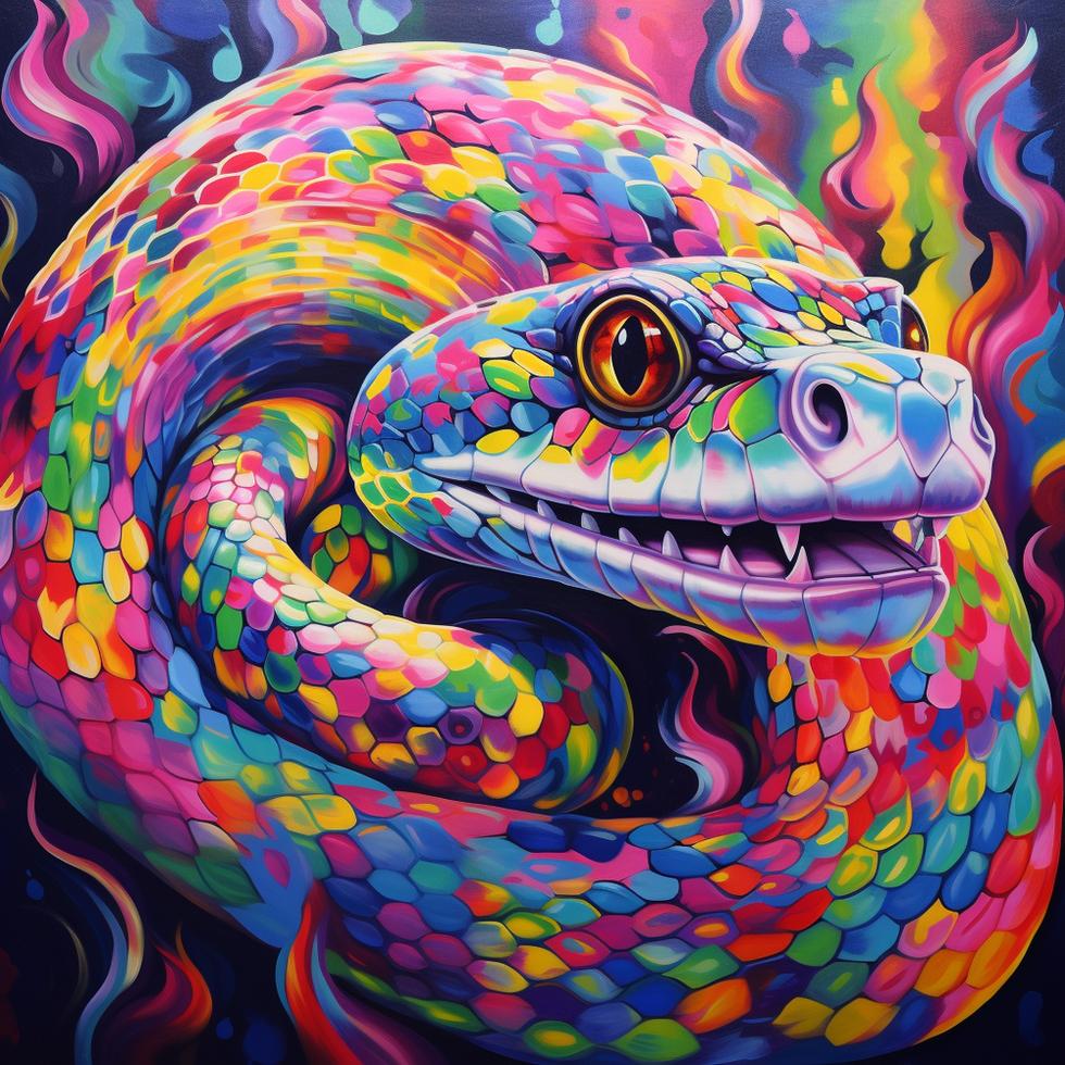 Rainbow Snake Art Print by PaigeDesigns - Fy