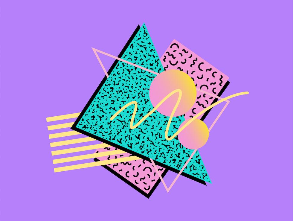 Memphis Pattern Retro Purple 80s Art Art Print by Studio