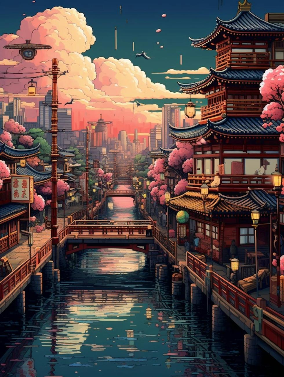 アート・デザイン・音楽 FRUITS PALACE Osaka Pixel Art 4 Art Print by PixelPerfect - Fy