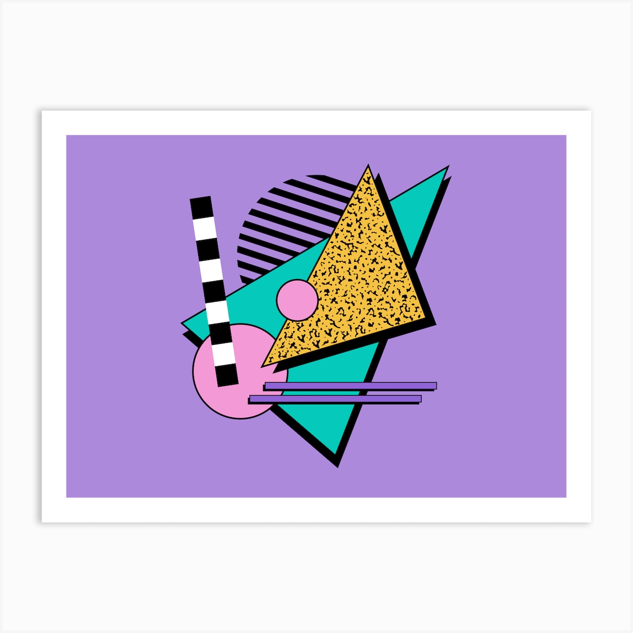 Memphis Pattern Purple Retro 80s Art Art Print by Studio